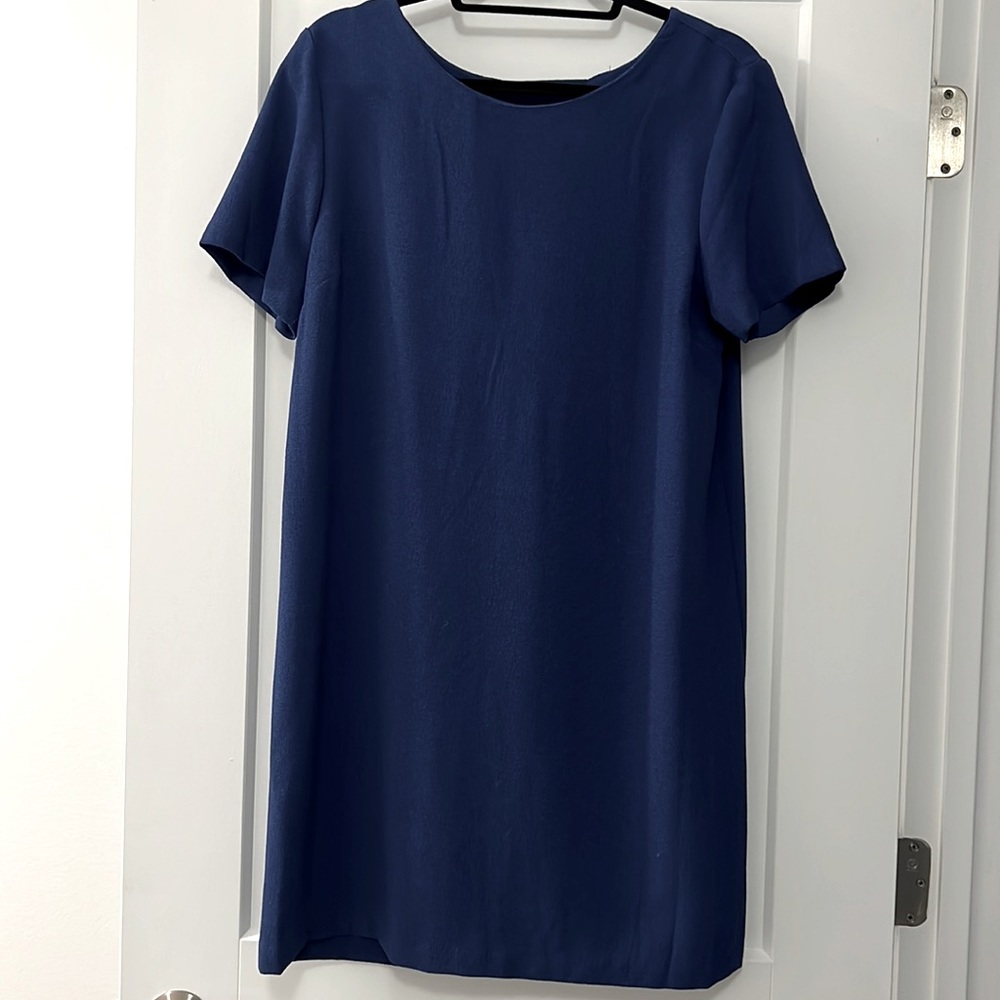 Royal blue dress with small peep hole back
